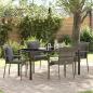 Preview: ARDEBO.de - 5-teiliges Garten-Essset mit Kissen Grau Poly Rattan
