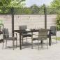 Preview: 5-teiliges Garten-Essset mit Kissen Grau Poly Rattan