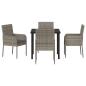 Preview: 5-teiliges Garten-Essset mit Kissen Grau Poly Rattan