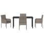 Preview: Garten Essgruppe mit Kissen 5 pcs Grau Poly-Rattan