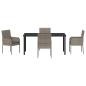 Preview: 5-teiliges Garten-Ess-Set mit Kissen Grau Poly-Rattan