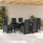 Preview: 7-teiliges Garten-Esszimmer-Set Schwarz Poly-Rattan