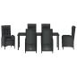 Preview: 7-teiliges Garten-Esszimmer-Set Schwarz Poly-Rattan