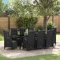 Preview: ARDEBO.de - Garten Essgruppe 9 stk. Schwarz Poly-Rattan