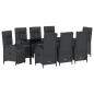 Preview: Garten Essgruppe 9 stk. Schwarz Poly-Rattan