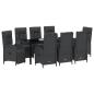 Preview: Garten Essgruppe 9 stk. Schwarz Poly-Rattan