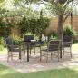 Preview: ARDEBO.de - 5-teiliges Garten-Ess-Set mit Kissen Hellgrau Poly-Rattan
