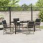 Preview: 5-teiliges Garten-Ess-Set mit Kissen Hellgrau Poly-Rattan