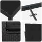 Preview: 7-teiliges Garten-Esszimmer-Set mit Kissen - Schwarzes Poly-Rattan