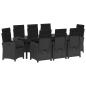 Preview: Garten Essgruppe mit Kissen 9 pcs Schwarz Poly-Rattan