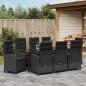 Preview: Garten Essgruppe mit Kissen 9 pcs Schwarz Poly-Rattan