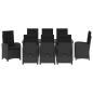Preview: Garten Essgruppe mit Kissen 9 pcs Schwarz Poly-Rattan