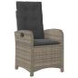Preview: 7-teiliges Garten-Dining-Set mit Kissen in Grau aus Poly-Rattan