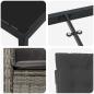 Preview: 7-teiliges Garten-Dining-Set mit Kissen Grau Poly-Rattan
