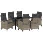 Preview: 7-teiliges Garten-Esszimmer-Set mit Kissen ? Grau ? Poly-Rattan