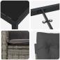 Preview: 7-teiliges Gartendining-Set mit Kissen Grau Poly Rattan