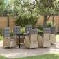 Preview: ARDEBO.de - Garten Essgruppe 7 stk. Beige Poly-Rattan