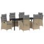 Preview: Garten Essgruppe 7 stk. Beige Poly-Rattan