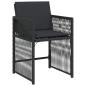 Preview: 5-teiliges Garten-Dining-Set mit Kissen Schwarz Poly-Rattan