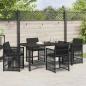 Preview: 5-teiliges Garten-Esszimmer mit Kissen Schwarz Poly-Rattan