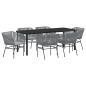 Preview: ARDEBO.de - Set von 4 Grau Poly-Rattan Standard UV-beständige Materialien