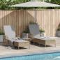 Preview: ARDEBO.de - Sonnenliege Set Set aus 3 Beige PE Rattan, Metall Faltbar