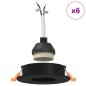 Preview: Einbauspotlights 6 Stück Rund GU10 Schwarz Ø91 mm
