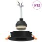 Preview: Einbaustrahler 12 Stück Rund GU10 Schwarz Ø91 mm