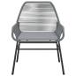 Preview: 9-tlg. Garten-Essgruppe mit Kissen Grau Poly Rattan Glas