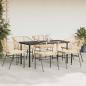 Preview: 7-tlg. Garten-Essgruppe mit Kissen Braun Poly Rattan Glas