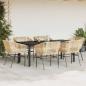 Preview: 7-tlg. Garten-Essgruppe mit Kissen Braun Poly Rattan Glas