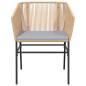 Preview: 7-tlg. Garten-Essgruppe mit Kissen Braun Poly Rattan Glas