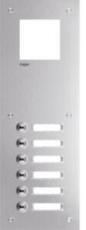 Preview: ARDEBO.de Hager RTQ106X Frontplatte intercom mono, 6 Tasten + Namensschild, 435x150x32mm, Edelstahl
