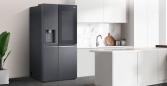 Preview: LG GSXE81EVBD Stand Side-by-Side Kombination, 91,3 cm breit, 628 L, Eis-, Crushed Ice- und Wasserspender, WLAN, InstaView, Essence Black Steel