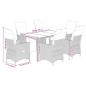 Preview: 7-tlg. Garten-Essgruppe mit Kissen Schwarz Poly Rattan