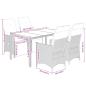 Preview: 5-tlg. Garten-Bistro-Set mit Kissen Schwarz Poly Rattan