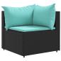 Preview: 4-tlg. Garten-Lounge-Set mit Kissen Schwarz Poly Rattan