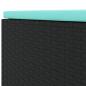 Preview: 4-tlg. Garten-Lounge-Set mit Kissen Schwarz Poly Rattan