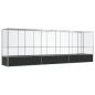 Preview: Voliere mit Erweiterung Silbern 626,5x107x212 cm Stahl