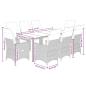 Preview: 9-tlg. Garten-Bistro-Set mit Kissen Grau Poly Rattan