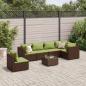 Preview: ARDEBO.de - 7-tlg. Garten-Lounge-Set mit Kissen Braun Poly Rattan