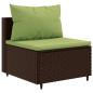 Preview: 7-tlg. Garten-Lounge-Set mit Kissen Braun Poly Rattan
