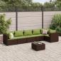 Preview: ARDEBO.de - 7-tlg. Garten-Lounge-Set mit Kissen Braun Poly Rattan