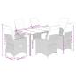 Preview: 7-tlg. Garten-Bistro-Set mit Kissen Grau Poly Rattan