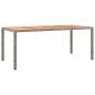 Preview: 7-tlg. Garten-Bistro-Set mit Kissen Grau Poly Rattan