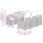Preview: 7-tlg. Garten-Bistro-Set mit Kissen Grau Poly Rattan