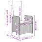 Preview: 7-tlg. Garten-Bistro-Set mit Kissen Grau Poly Rattan