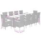 Preview: 11-tlg. Garten-Essgruppe mit Kissen Grau Poly Rattan