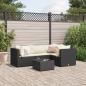 Preview: ARDEBO.de - 5-tlg. Garten-Lounge-Set mit Kissen Schwarz Poly Rattan