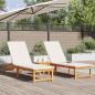 Preview: Sonnenliege mit Tisch aus massivem Akazienholz, Sonnenliege aus massivem Akazienholz